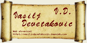 Vasilj Devetaković vizit kartica
